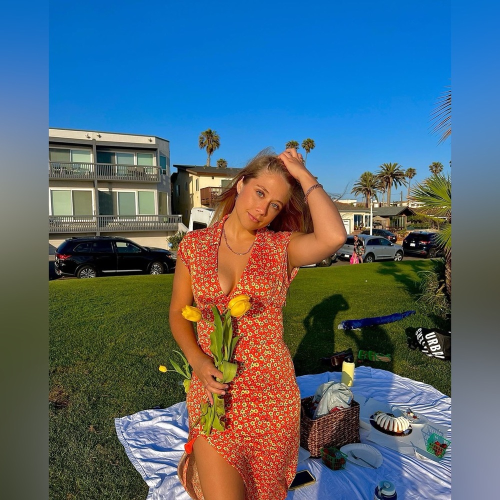 Floral Orange Maxi Dress